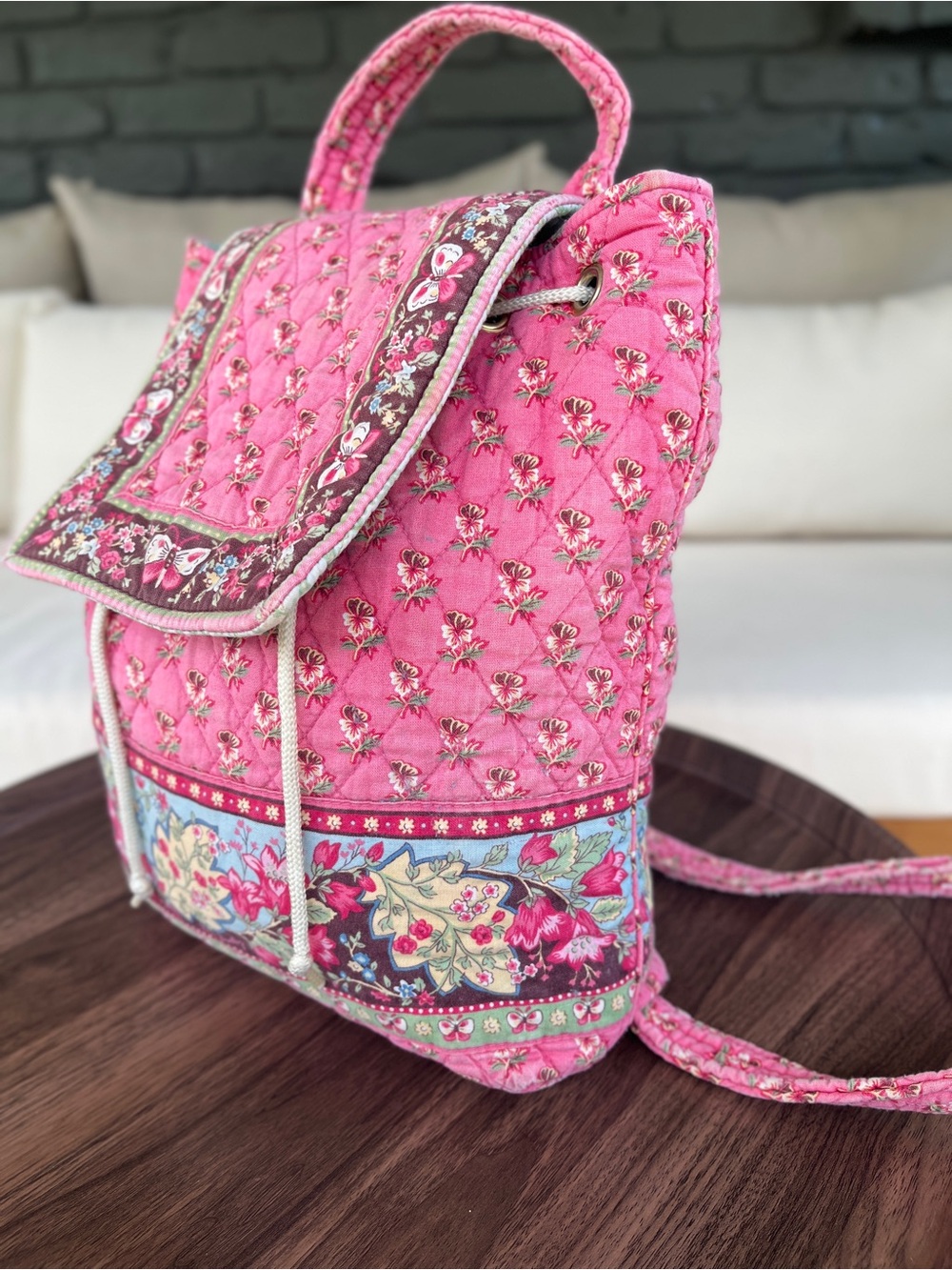 •SOLD• Vera Bradley Pink Pansy Backpack - Picture 2 of 9